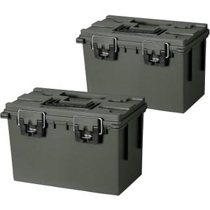 Sheffield 12774 XL Storage Bins With Lids, 2-Pack Stackable Storage Bins, Made in USA, Lockable and Water-Resistant Containers with Lids, Plastic Containers for Home, Classroom, and Dorm