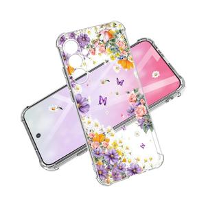 for Samsung Galaxy S24 FE Case 5G 6.7", [10FT Military Grade Drop Test] Marble Planet Soft Slim TPU Protective Shockproof Phone Case Cover (Purple Sweetheart)