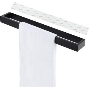 KES Self Adhesive Towel Bar 16-Inch Modern Towel Holder Stick on Towel Rack for Bathroom No Drilling Holder Stainless Steel Matte Black, A23000S40DM-BK