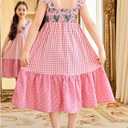 SOLY HUX Toddler Girl's Floral Print Sundresses Sleeveless Maxi Dress (Pink)