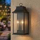 Dusk to Dawn Outdoor Wall Light, Large 20.6in Waterproof Porch Lantern, 20.63inch 2-E12 Base