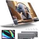 Tuiklol for MacBook Air 13 inch 2021-2018 Release M1 A2337/A2179/A1932 with Retina Display Touch ID,Hard Shell Case and Keyboard Cover for MacBook Air 13.3'' Cover,Elephant