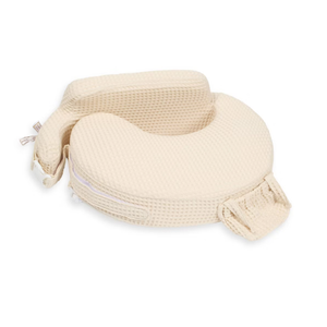 My Brest Friend Super Deluxe Nursing Pillow-Enhanced Comfort & Ergonomic Breastfeeding Pillow for Ultimate Support For Mom & Baby-Adjustable and with Handy Side Pocket,100%Woven Cotton Oatmeal Waffle