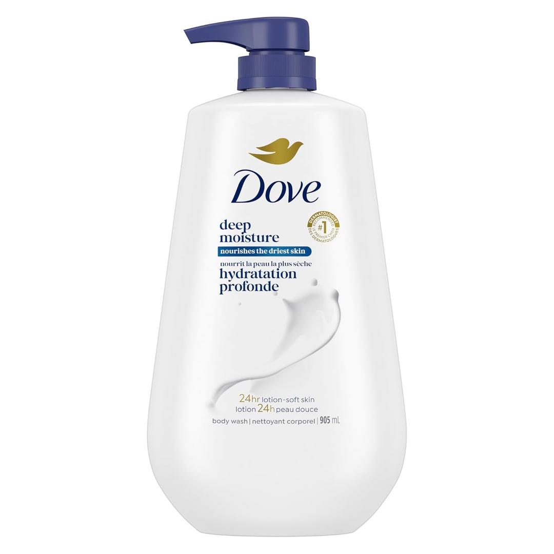 Dove Body Wash with Pump with Skin Natural Nourishers Instantly Soft Skin and Lasting Nourishment Deep Moisture Cleanser Effectively Washes Away Bacteria While Nourishing Your Skin 34 oz 