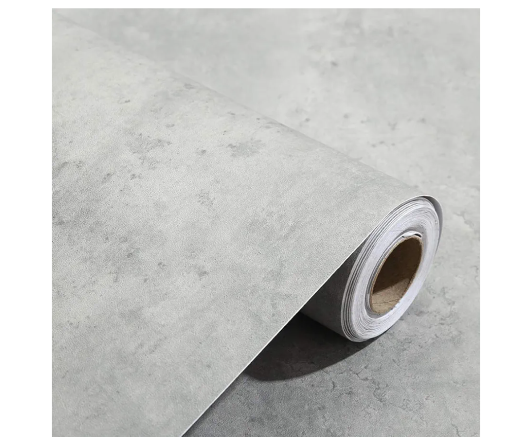 TAOGIFT 24x117 Inches 3D Textured Peel and Stick Concrete Wallpaper Grey Cement Contact Paper for Walls Kitchen Cabinets Countertop Bathroom Bedroom Furniture