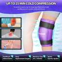 2 x Reusable Cold Ice Packs for Injuries, 3-Piece Set Cold Gel Ice Wrap for Injury Recovery, Alleviate Joint and Muscle Pain (Knee Ice Wrap-Purple)