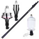 LOVEETA Gen2 12Ft [18Ft Reach] Extendable Light Bulb Changer Pole for High Ceilings  Telescopic Light Bulb Pole Changer with Bulb Gripper, Chandelier Lights - Jet Black