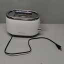 MELLERHOME Retro Toaster 2 Slice, 7 Browning Levels, 3 Functions (Reheat, Defrost, Cancel), Removable Crumb Tray, Under Base Cord Storage, White Toaster Kitchen Appliances