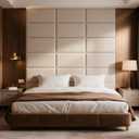 Fromann Upholstered Wall Mounted Headboard for Queen/TXL/King Size Beds, Peel and Stick Headboard 23.6" x 11.8"/PC, Interior Wall Panels for Bedroom Study, Headboards Only (6, Beige)