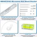 BigHead WB56X35363 Microwave Mounting Bracket Assembly Replacement for GE Microwave Oven | Includes Column Level & WB02X35527 Screws | Replaces AP6986668 PS16216996 WB56X10669