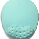 2 x BRILA Large Mouse Pad with Ergonomic Memory Foam Wrist Rest Support - Massage Holes Design - Skidproof Pu Bottom - Wrist Fatigue/Pain Relief Mousepad with Elbow Hand Cushion for Gaming & Work (Aquamarine)