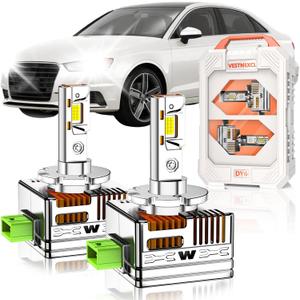 D3S HID Bulbs Fit for Audi 2010-2016 A3 A4 Quattro, A5, A7 Quattro, A8 Quattro 30000LM 6000K White, Dual-sided 30 Chips, Xenon HID Light Replacement, 800% Brightness, Pack of 2