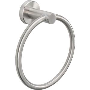 NearMoon Bath Towel Ring, Bathroom Hardware Accessories-Thicken Stainless Steel Hand Towel Holder for Bathroom, Modern Round Towel Hanger Wall Mounted (Brushed Nickel, 1 Pack)