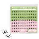 KEYYOU Fairy Lash Clusters 96Pcs D Curl 10MM Manga Lash Extension Eyelash Extension Wispy Natural Invisible Band Lash with Waterproof DIY Lash Extension at Home(Fairy-D-8MM)