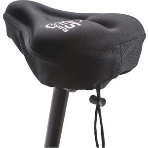 KT-Sports Exercise Bike Seat Cushion Comfort Gel Bicycle Seat Cover Padded Seat Covers for Bikes with Anti-Slip Design and Drawstring, Comfy Soft Mountain Road Bike Accessories for Men and Women Black
