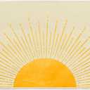 Boho Sunshine Washable Entry Rug, Mid Century Modern Abstract Sun Small Throw Rugs for Entryway Bedroom Bathroom Kitchen, Non-Slip Indoor Door Mat for Bedside Inside Front Door, 17x30 Inches