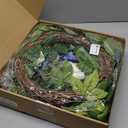 Pinkpuii 26 Inch Spring Wreaths for Front Door Outside– Large Artificial Summer Wreath with Blue Hydrangea, White Peony Flowers and Eucalyptus Leaves– Indoor Outdoor Porch Farmhouse Home Wall Décor