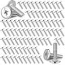 Blulu 100 Pcs 1/4"-20 Hurricane Shutter Bolts, Sidewalk Screws Bolts, 304 Stainless Steel, for Installing Hurricane Panels to Storefronts and Sliding Glass Doors (1/4"-20 x 1)