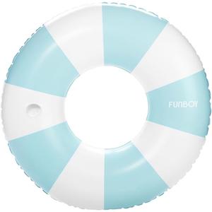 FUNBOY Giant Vintage Stripe Inflatable Tube Pool Float with Cup Holder 48" Large Pool Float for Adults Inner Tube Swimming Pool Toys Swim Rings Pool Lounger Float for Pool Party & Summer (Baby Blue) FUNBOY Giant Vintage Stripe Inflatable Tube Pool Float with Cup Holder 48" Large Pool Float for Adults Inner Tube Swimming Pool Toys Swim Rings Pool Lounger Float for Pool Party & Summer (Baby Blue)