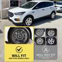 TangMiGe 4-Pack 17 inch Hubcaps Compatible with Ford Escape 2013-2025, Fits 17" Steel Wheel Only, Replaces OEM #GJ5Z-1130-A, (Silver Color Wheel Cover)