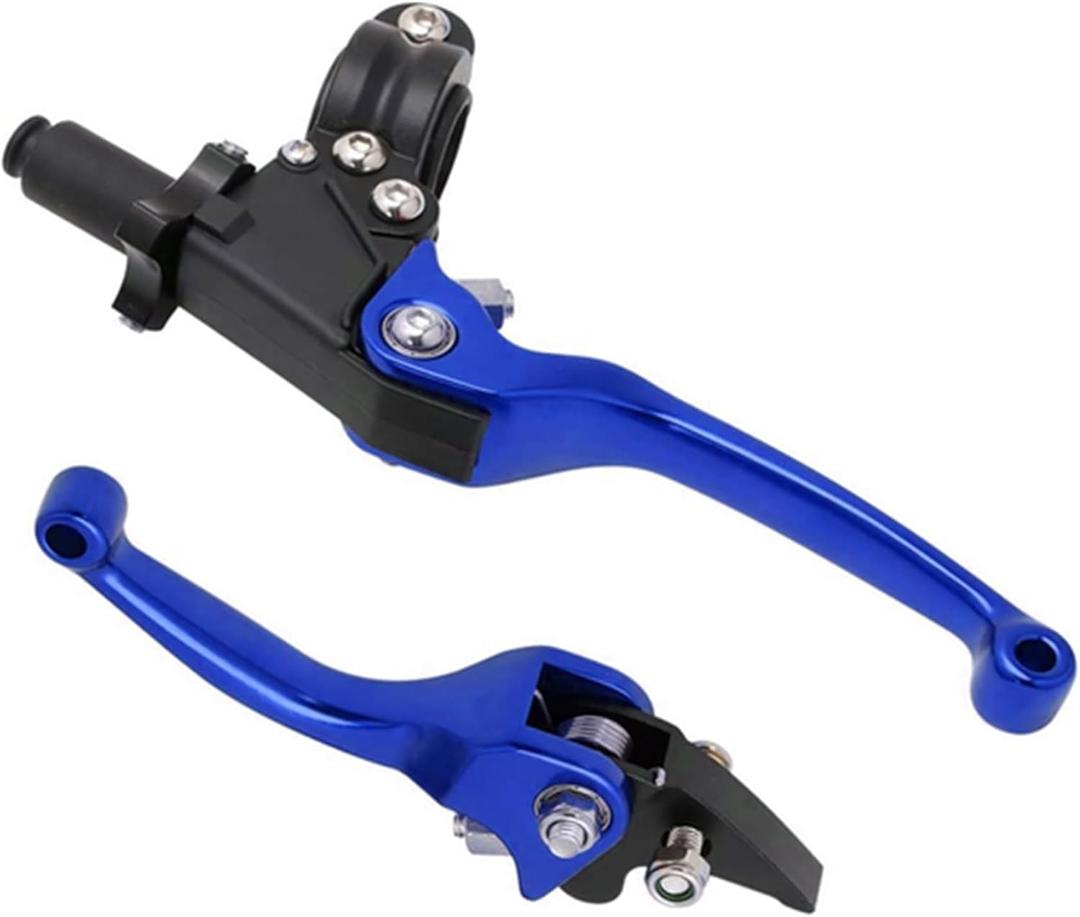 Motorcycle Brake Clutch Lever 7/8" 22mm Folding Levers Aluminum Alloy Universal for KLX SSR TTR CRF50 110 125 150 200 250cc Dirt Pit Bike ATV Mini Bike (Blue)