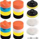 22 Pcs Polishing Pads Kit,3 Inch Sponge Buffing Pads,Buffer for Car Detailing, Polishing Wheel for Drill,Car Buffer Polisher Kit Drill Buffing Kit for Car Polishing, Waxing, Sealing Glaze