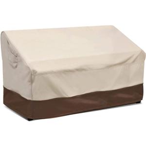 Vailge 2-Seater Heavy Duty Patio Bench Loveseat Cover,100% Waterproof Outdoor Sofa Cover, Lawn Patio Furniture Covers with Air Vent, Medium(Standard), Beige & Brown (Standard-M-34"Dx78"Wx32"H)