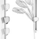 Height & Angle Adjustable Handheld Shower Head Holder, Metal Handheld Showerhead Holder, Hand Held Showerhead Holder Wall Mount, Strong Adhesive, No Drill, Suitable for Bathroom or RV, Chrome