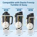 6Pcs Accessories Set Compatible with Owala 30oz & 40oz FreeSip Sway Bottles & Tumblers, Silicone Boot, Handle Strap, Replacement Stopper, Flower Charm, Plush Ball for Owalaa (Transparent)