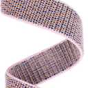 Watchband Compatible with Garmin vivosmart HR/HR+ Replacement Bands - Woven Nylon Strap with Hook and Loop ((12#) Pink Sand)