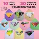 20 Arts & Crafts Kit for Kids, All-Inclusive, No Mess Craft Kits & Supplies for Boys & Girls DIY Creative Activity, Easy Step-by-Step Guide, Individually Packaged Crafts, Christmas Gift, Travel Gift