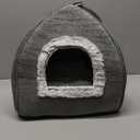 Cat Bed Cave-Cat Beds for Indoor Cats,Kittens and Small Pets,Soft and Warm Cats House Tent Bed,Foldable and Washable with Removable Cushioned and Anti Slip Bottom,Grey 15inches