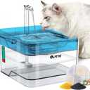 PETNF Blue Pet Water Fountain, 101oz/3L Automatic Cat and Dog Water Dispenser with LED Light, Ultra Quiet Pump, 3 Flow Settings & 2 Filters