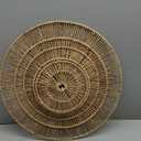 HYQFSAD Boho Round Wall Art, Woven Rattan Circle Decor, Eco-Friendly Hanging for Farmhouse, Apartment, Beach House(Diameter 50cm)