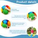 Amor Present 6PCS Playground Ball, 7 Inch Inflatable Kickballs with Pump, Rainbow Rubber Dodgeball for Kids Beach Toy Sports Games Indoor Outdoor Pool Party