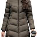 PAPILLON D'OR WEAR YOUR WINGS Women's Long Puffer Coat with Detachable Faux Fur Collar Hood Pockets Winter Jacket, XXL