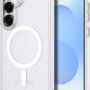 Hython for Samsung Galaxy S25 Case Magnetic Translucent Matte Phone Cases [Compatible with MagSafe] Thin Slim Fit Shockproof Bumper Hard Protective Cover for Women Men Girls Boys, Frosted White