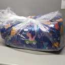 Kids Couch Convertible Sofa to Lounger for Toddler Boy, Foldable 2-in-1 Kids Sofa Bed, Toddler Chairs Comfy for Bedroom Playroom, Blue Dinosaur