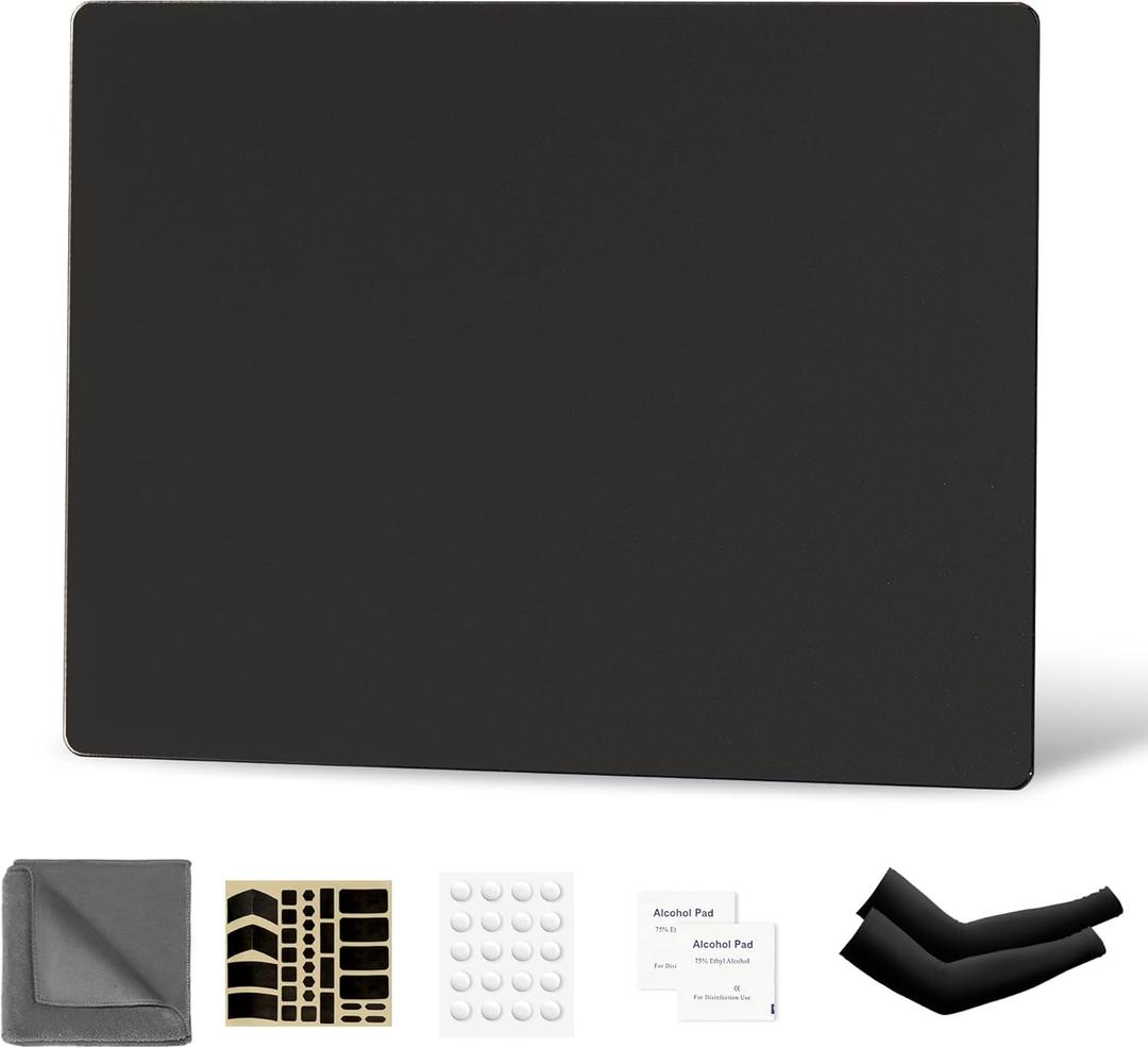 Glass Gaming Mouse Pad, Hard Mousepad for Gaming, 13.7” x 9.8” Ultra-Smooth Micro-Etched Surface Mousepad, Improved Precision & Speed, Anti-Slip Base, Black