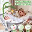 Baby Crib Mobile with Music and Lights, Nursery Baby Mobile for Crib Bassinet with Remote Control, Rotation, Starlight Projection, Crib Toys for Babies Boys Girls Green