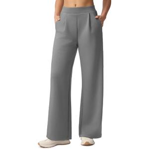 Wide Leg Pants for Women High Waist Relaxed Dress Pants with Pockets 30" (XXL)