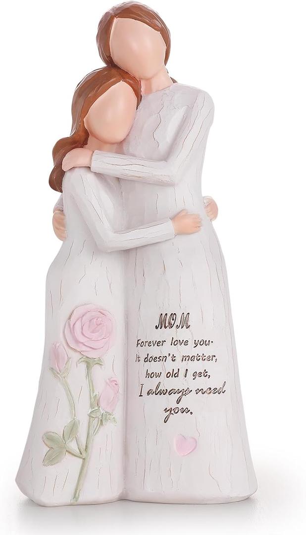 Gifts for Mom, Mom Birthday Gifts from Daughter, 7.48" Hand-Painted Mother and Daughter Figurine Gift for Mama Mother, Sentimental Gift for Mother's Day, Birthday, Christmas and Valentine's Day