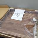24 x 24 Inches Extra Large Square Black Walnut Wood Ottoman Tray with Handles, Serve Tea, Coffee or Breakfast in Bed, Classic Wooden Decorative Serving Tray