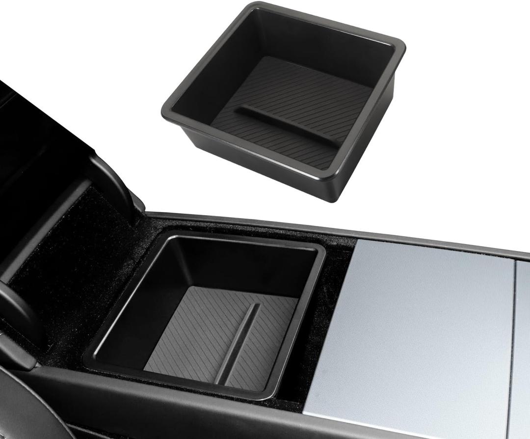 Car Armrest Organizer for Tesla Model 3 Highland 2024-2025 Model Y Juniper Armrest Upper Storage Box(Not Compatible with Mode 3 2017-2023 & Model Y 2019-2024)