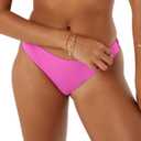 Roxy Women's Standard Bikini UPF 50+, Quick-Dry, Stretch Fabric, Swimsuit Cheeky Bottoms, Surf, Beachwear (Large, Pink)