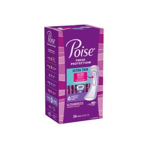 Poise Ultra Thin Long lenth Incontinence & Postpartum Pads - Ultimate Absorbency - 26 Count, 3 Pack 