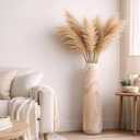 Tall Wooden Floor Vase for Pampas Grass 22 Inch Solid Wood Decorative Vase for Rustic Farmhouse & Boho Living Room, Bedroom & Entryway Decor