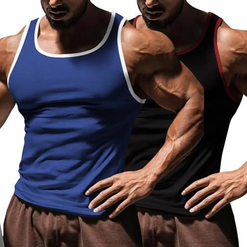 Men's Gym Workout Tank Tops - Soft Lightweight Sleeveless Muscle Shirts for Beach & Athletic Wear Size XXXL
