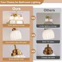 maesta Gold Bathroom Light Fixtures, 3-Light Brushed Gold Vanity Lights with Milk White Tulip Glass Shades, Vintage Bathroom Lights Over Mirror for Bedroom Living Room Hallway