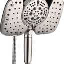 Nickel 2.5GPM Shower Head with Handheld High Pressure: 10 Rainfall Shower Head & HandHeld Shower Head, 10 Spray Settings Detachable Shower Head with ON/OFF Switch and 15-Stage Filter